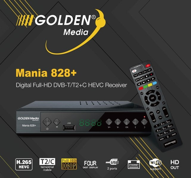 Golden Media Mania 828+ Full HD DVB-T2/C HEVC Receiver — Golden Media
