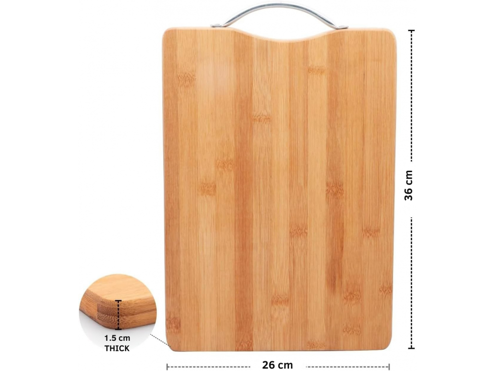 AJ Wooden Chopping Board – Bamboo, 2-in-1 Cut & Serve 36x26cm – view 2