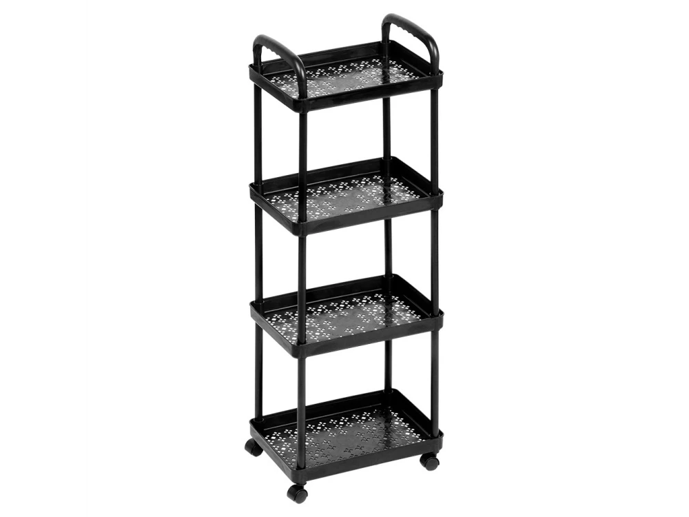 Vilde 4-Tier Storage Trolley Cart 86x30x21cm with Wheels – Black – view 2