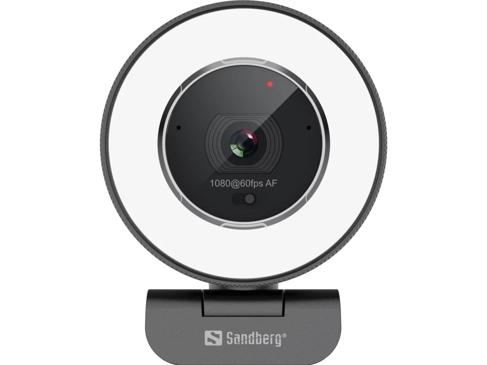 Sandberg Streamer Pro Elite 2K Webcam – LED Ring Light, Stereo Mic, ePTZ, Remote, White – view 2