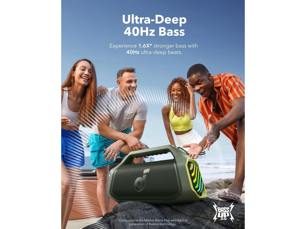 Anker Soundcore Boom 2 Plus Bluetooth Speaker 140W – IPX7, BassUp 2.0, RGB, 20h, Adventure Green – view 2