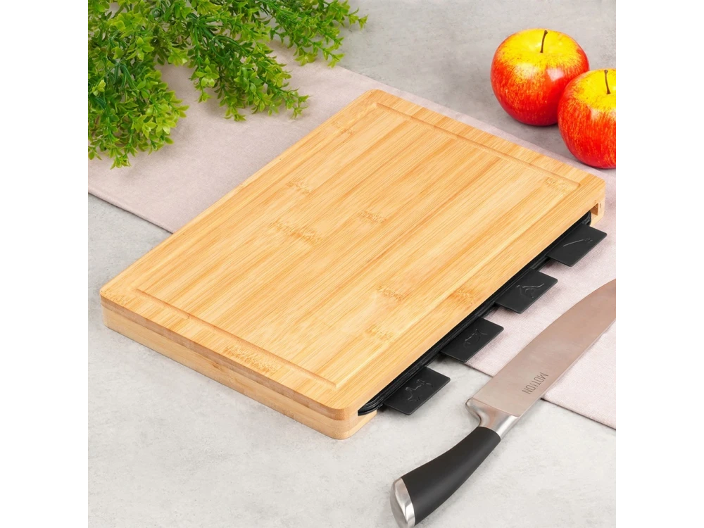 Vilde Bamboo Chopping Boards Set of 5 with Stand – view 2
