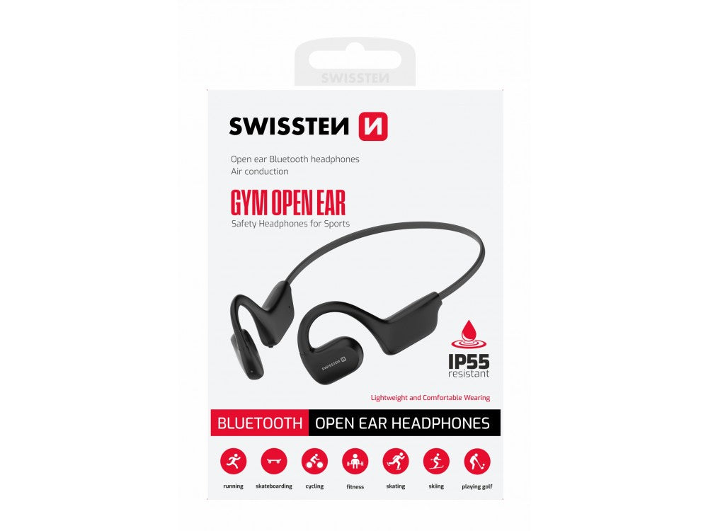 Swissten Gym Open Ear Bluetooth 5.2 Handsfree Sweat-Resistant Earbuds – Black – view 2