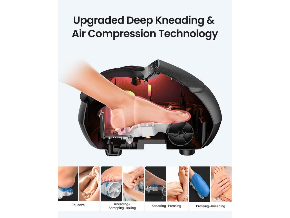 Renpho Shiatsu Foot Massager with Heat – 3 Kneading + 3 Pressure Levels, Touchscreen, Black – view 2