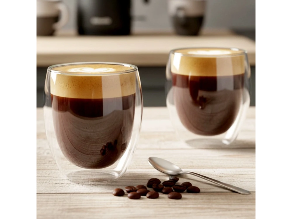 Vilde Premium Double-Walled Borosilicate Glass Cappuccino / Latte Macchiato Cups Set of 2 × 370ml – view 2