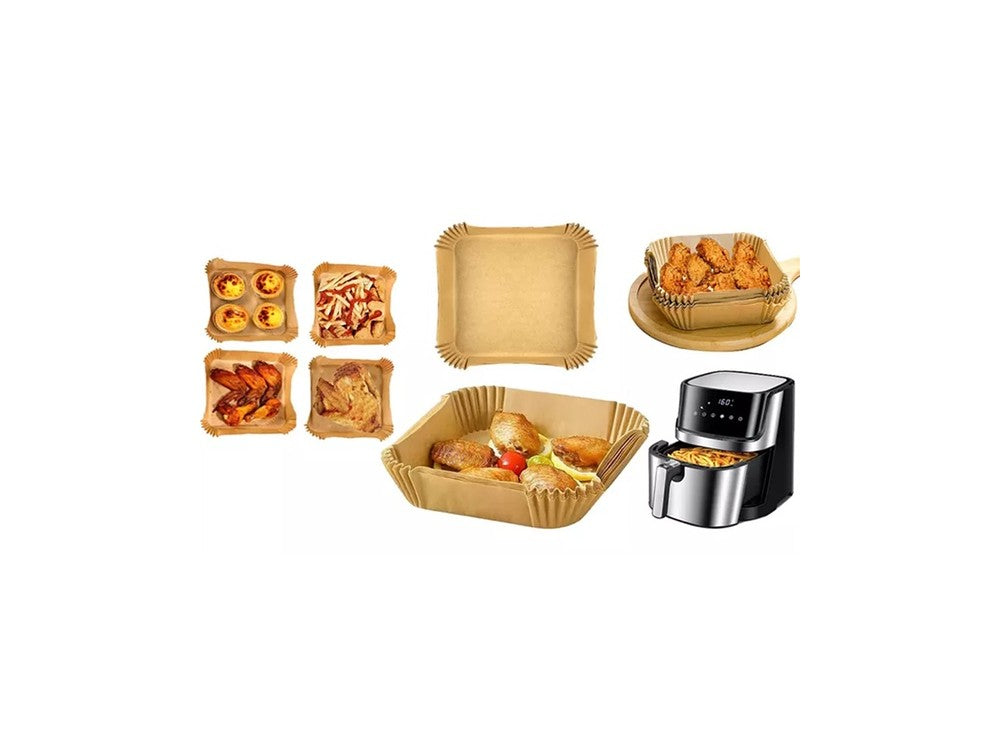 AJ Air Fryer Disposable Paper Liners 20cm Square – Non-Stick, 50-Pack – view 2