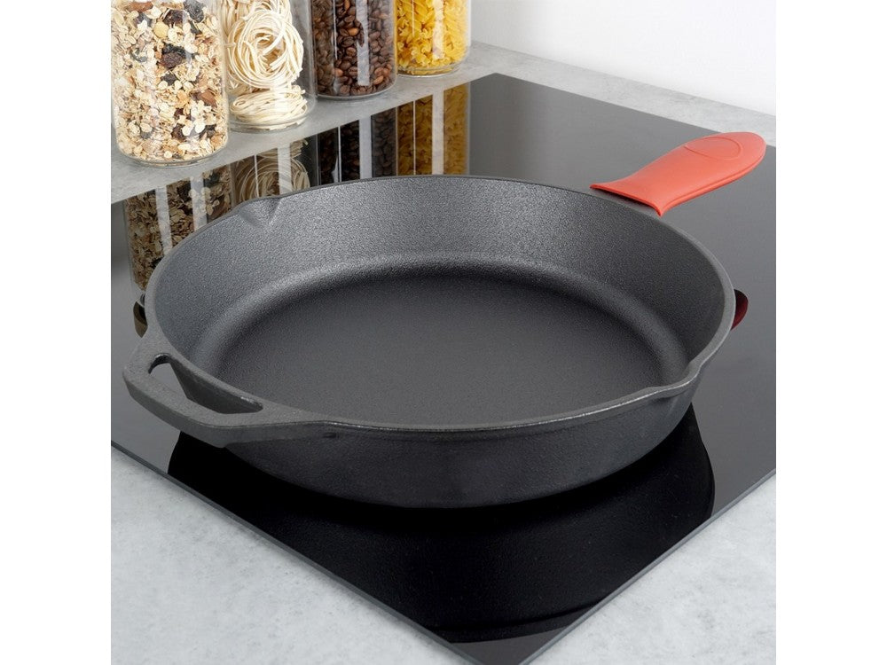 Vilde Premium Cast Iron Skillet 30 cm – Dual-Pour Spouts, Silicone Handle Grip – view 2