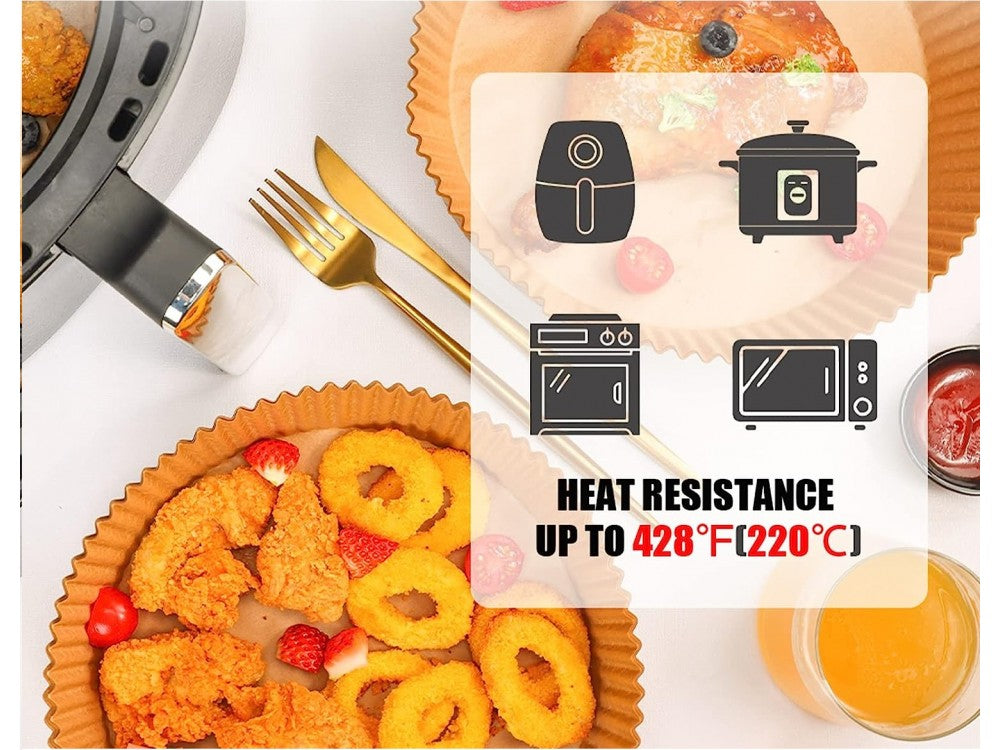 AJ Air Fryer Disposable Paper Liners 16cm Round – Non-Stick, 100-Pack – view 2
