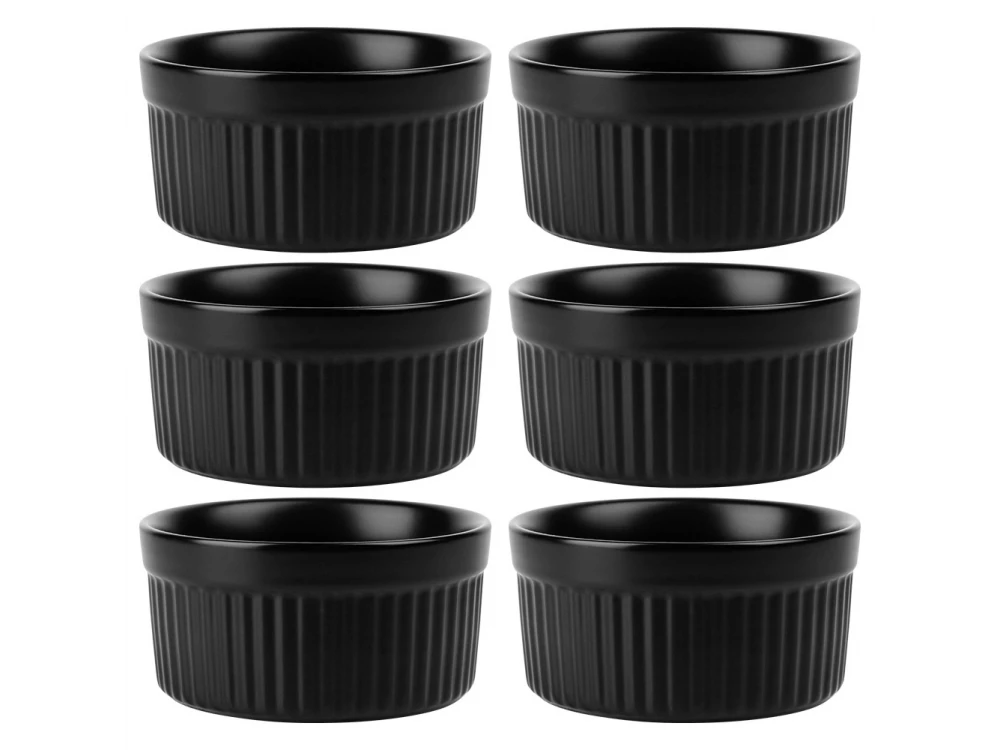 Vilde Ceramic Ramekin Set 6-Piece Ø10cm – Oven & Microwave Safe, Black – view 2
