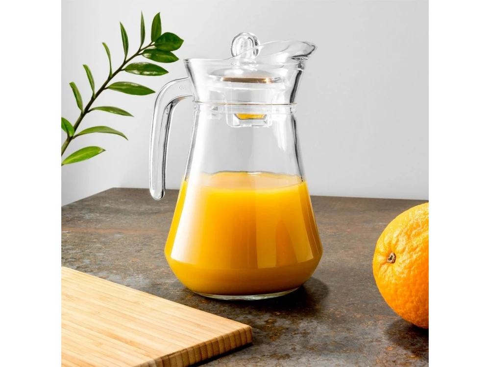Vilde Glass Serving Pitcher 1400ml – With Lid, Dishwasher Safe – view 2