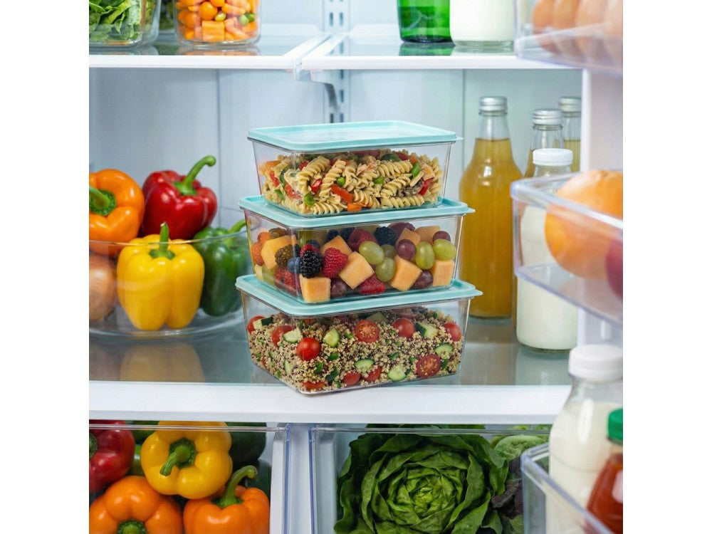 AJ Food Storage Container Set of 3 – 1.8L/3.2L/4.5L, Light Blue/Clear – view 2