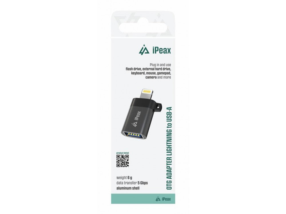 iPEAX Lightning to USB-A Female OTG Adapter – Aluminium – view 2