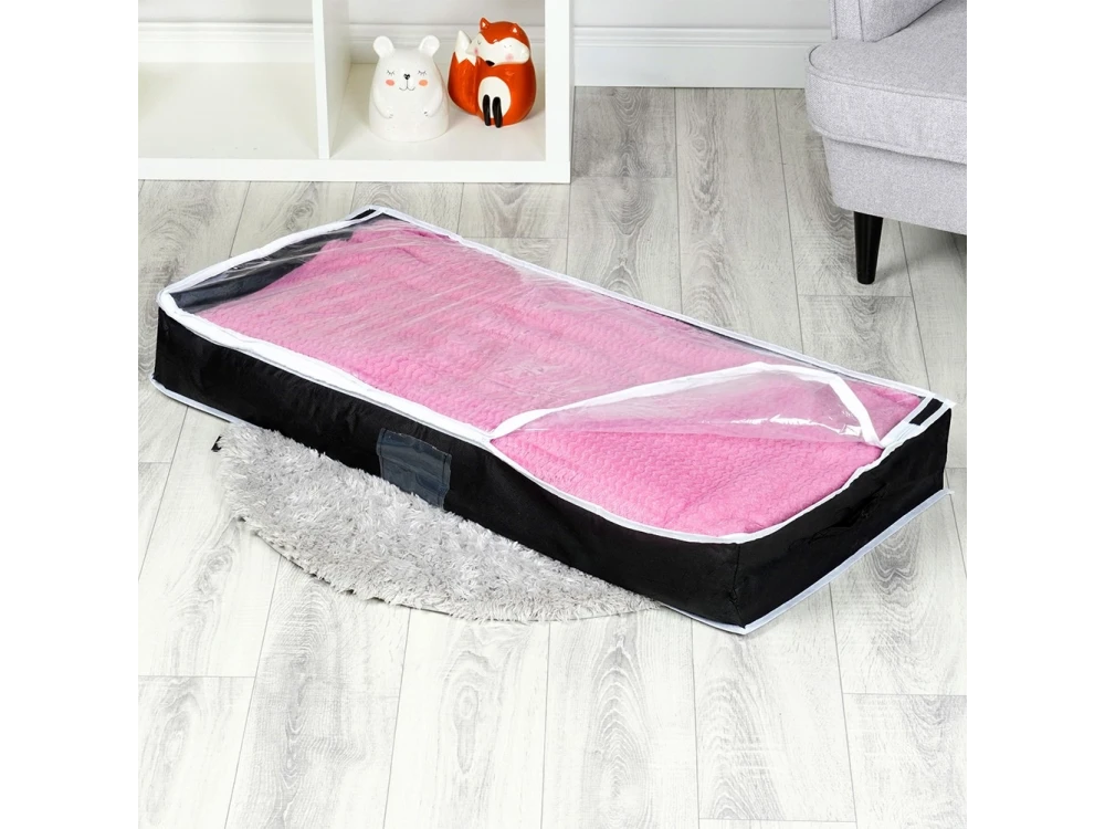 Vilde Fabric Storage Bag 67L 100×45×15 cm with Window – Black Polyester for Duvets & Bedding – view 2