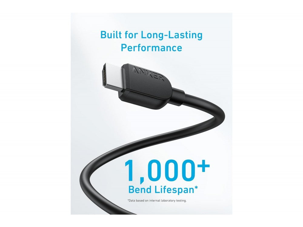 Anker HDMI 2.1 Ultra High Speed Cable 8K@60Hz / 4K@120Hz 48Gbps, 1.8m, Black – view 2