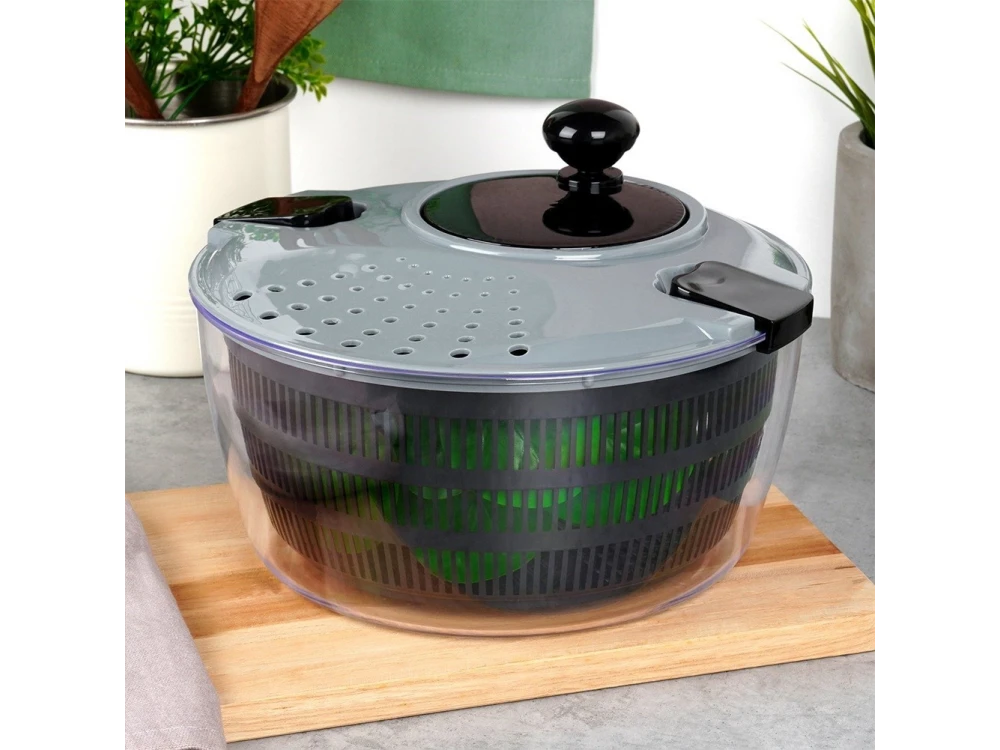Vilde Premium Manual Salad Spinner 26cm 4L – Grey – view 2