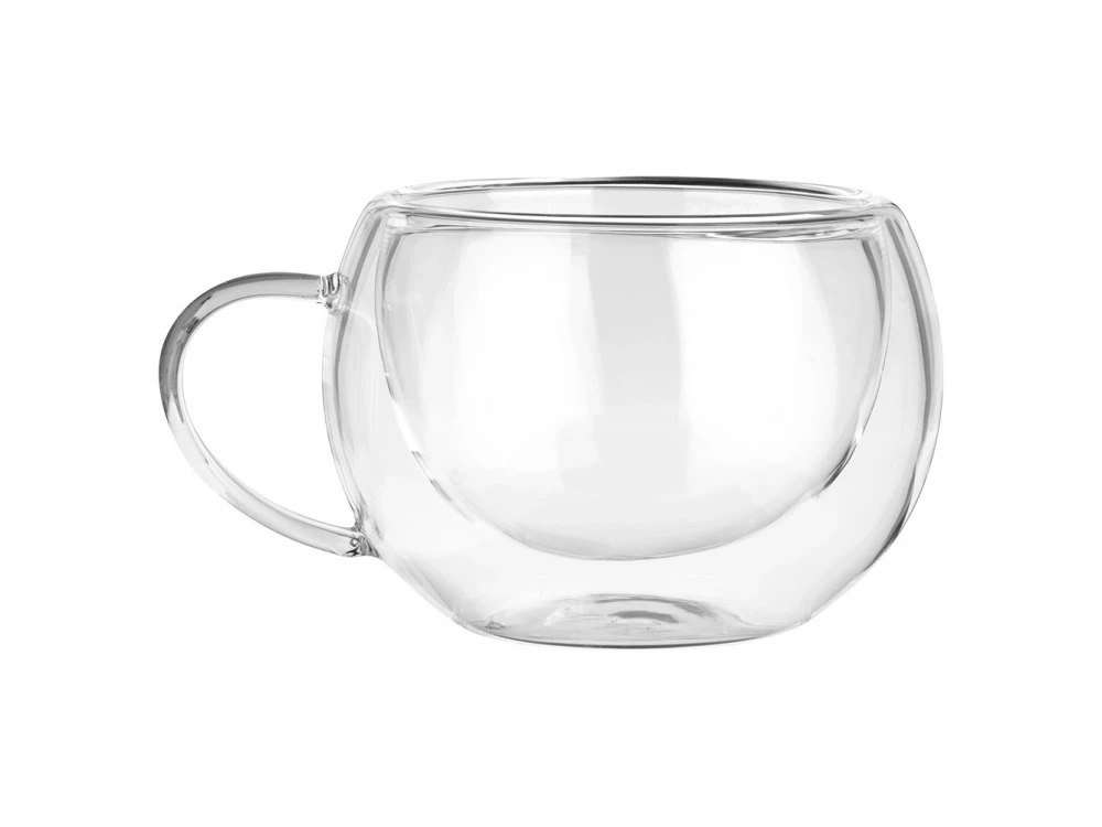 Vilde Premium Double-Walled Cappuccino Glasses Set of 2 – 280ml Borosilicate, with Handle – view 2