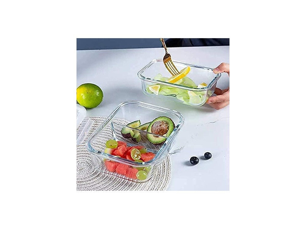AJ Glass Meal Prep Container 2-Compartment 650ml – Clear – view 3