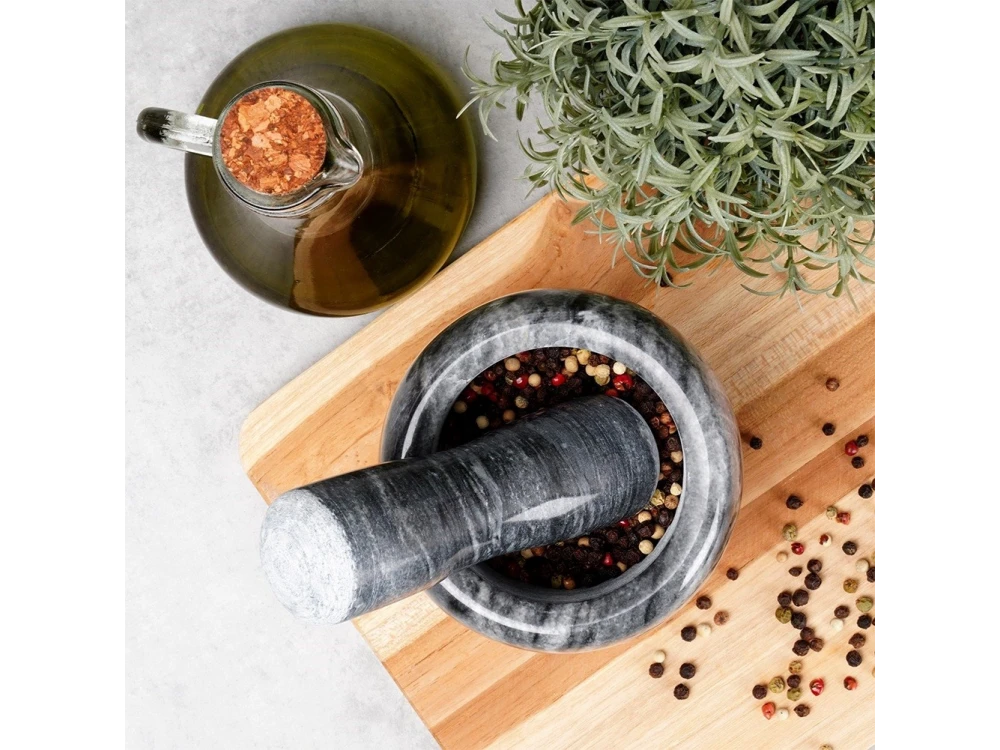 Vilde Granite Mortar and Pestle Set 11cm Diameter, Granite Black – view 3