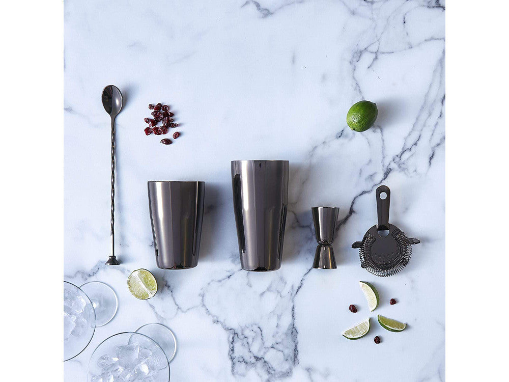 VonShef Cocktail Set 7-Piece Stainless Steel with 800ml Boston Shaker – Graphite – view 3