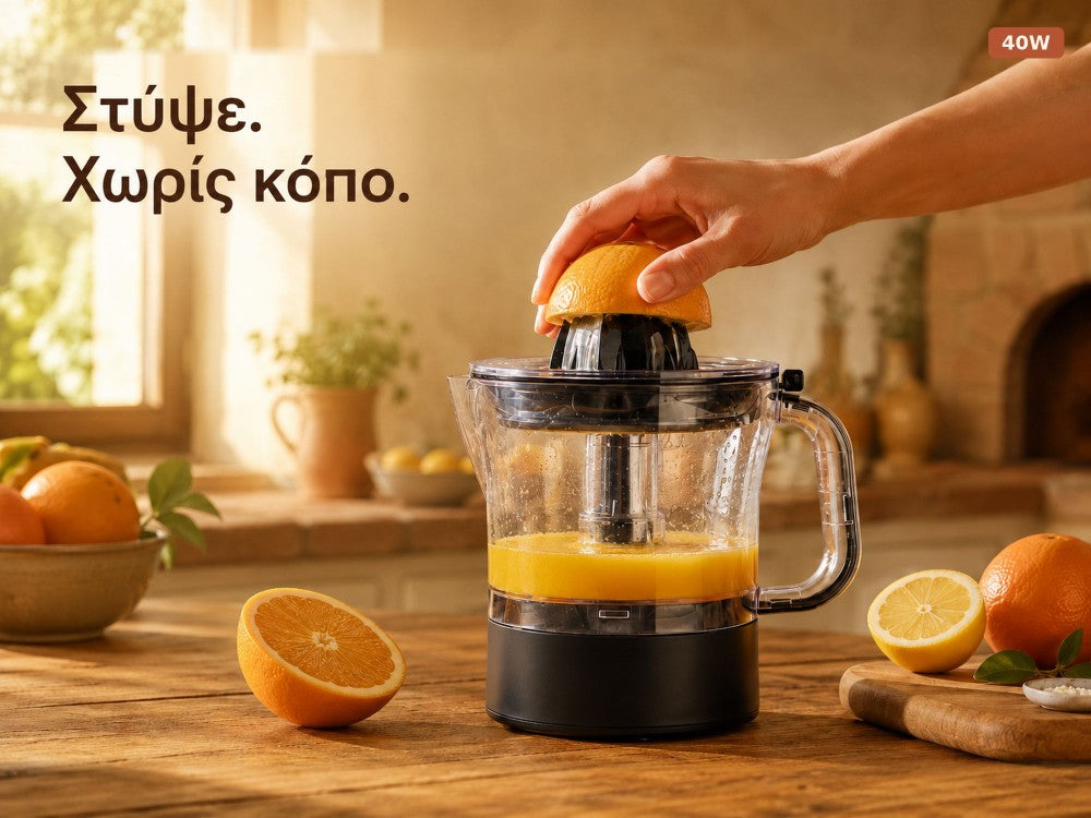 Emerio Citrus Juicer Electric 700ml 40W with Cones for Oranges & Limes – Black – view 3