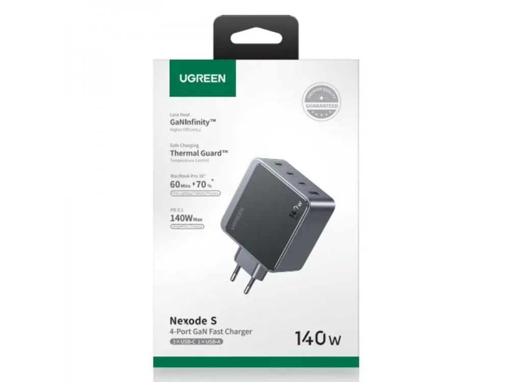 Ugreen X570 GaN 140W USB Charger – 1x USB-A + 3x USB-C, PD 3.1 / QC 5, Grey – view 3