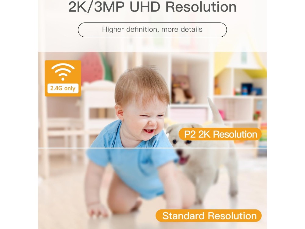 Laxihub P2F Baby Monitor – 2K Indoor Pan & Tilt WiFi Camera with Night Vision, 2-Way Audio – view 3