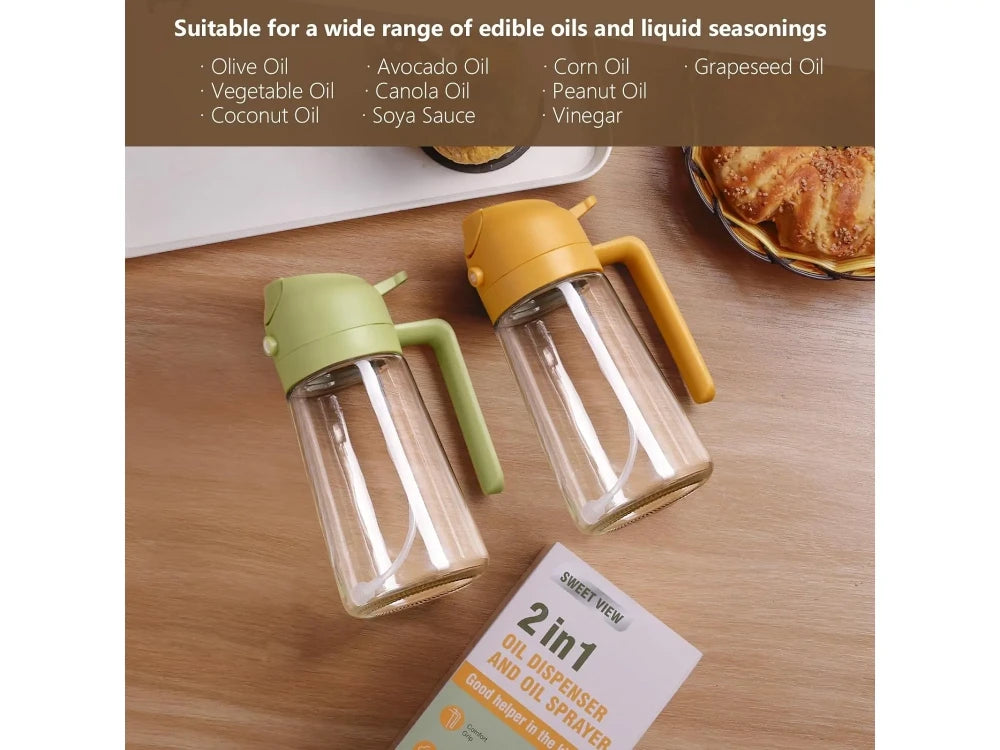 AJ Oil Sprayer for Cooking 470ml – Glass, BPA-Free, Soft Green – view 3