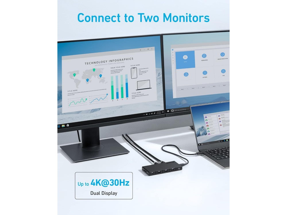 Anker 364 USB-C Hub 10-in-1 with Dual 4K HDMI, Ethernet, 100W PD, Black – view 3