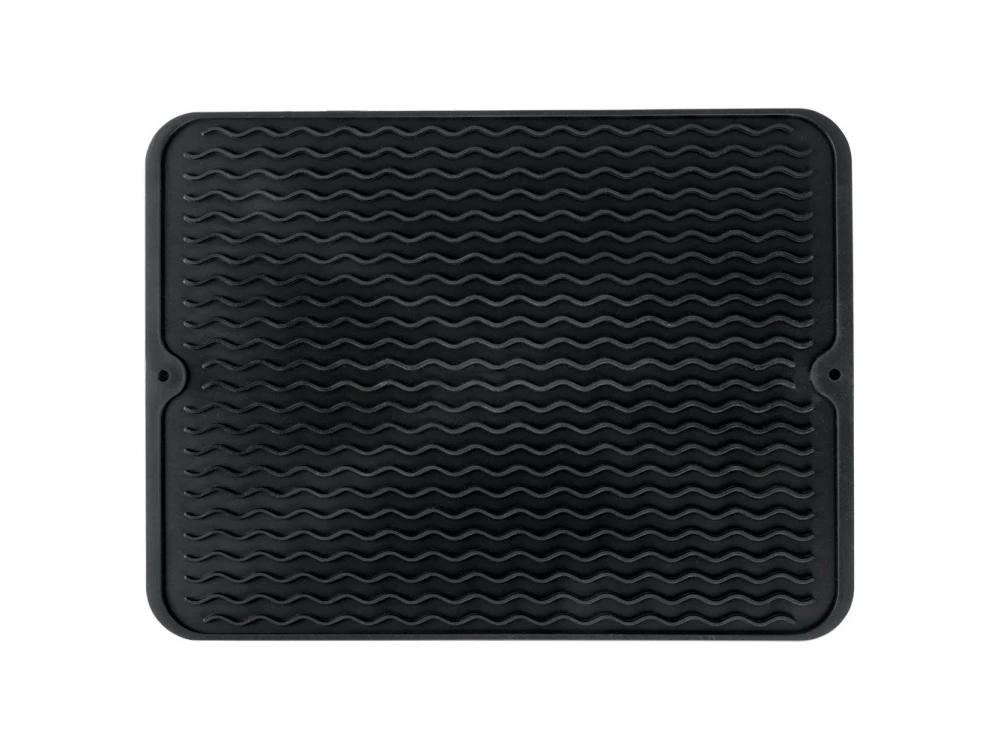 Vilde Silicone Dish Drying Mat 40x30cm – Roll-Up, Drainage Grooves, Black – view 3