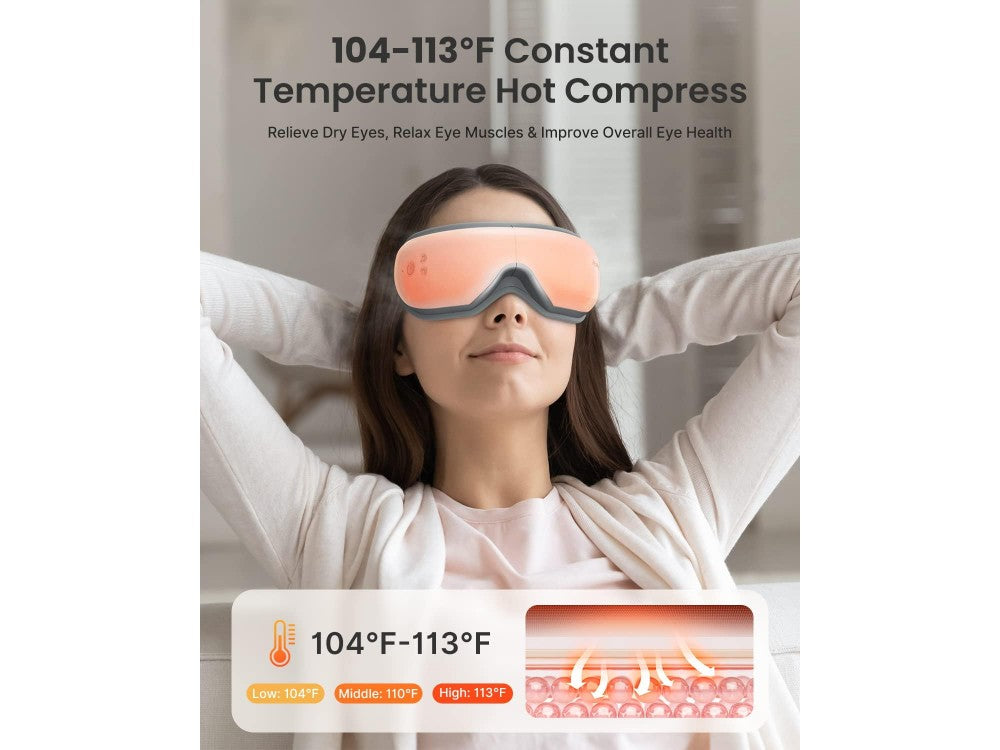 RENPHO Eyeris Smart Eye Massager – App Control, DIY Mode, 3 Heat Levels, Bluetooth Music, White – view 3