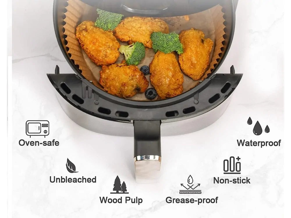 AJ Air Fryer Disposable Paper Liners 20cm Round – Non-Stick, 50-Pack – view 3