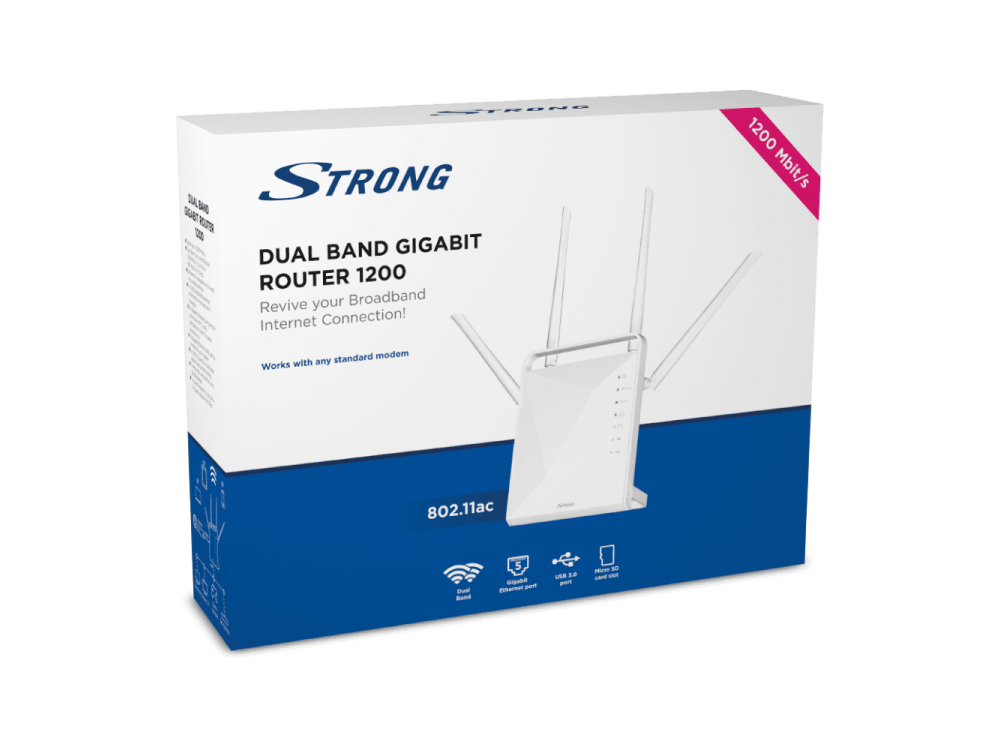 Strong Dual Band Gigabit Router 1200 Wi-Fi 5 with 4× Gigabit Ethernet Ports – view 3