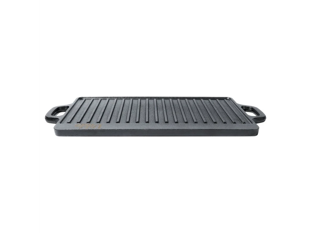 Vilde Premium Cast Iron Grill Plate 45×25cm – Double-Sided, Ribbed + Smooth – view 3
