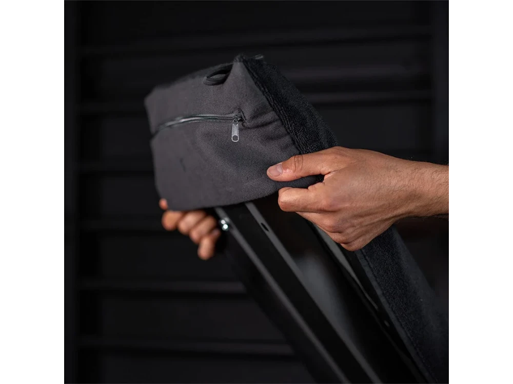 Stryve Towell+ Pro Sports Towel 105×42.5 cm – Magnetic Clip, Storage Pocket, All Black – view 3