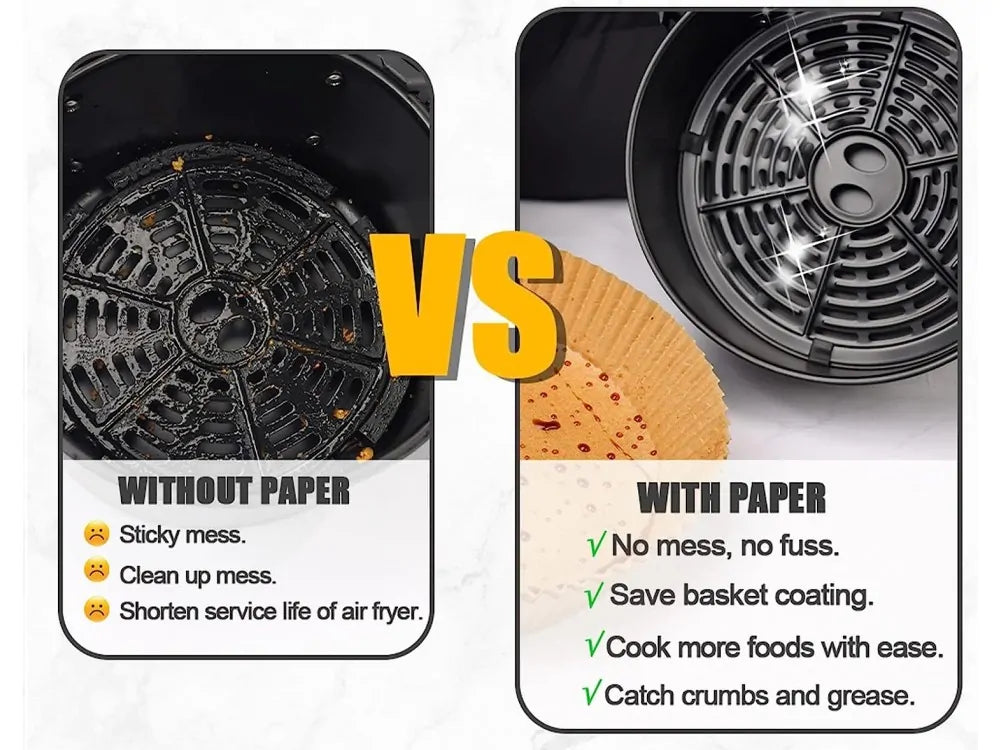 AJ Air Fryer Disposable Paper Liners 23cm Round – Non-Stick, 50-Pack – view 3