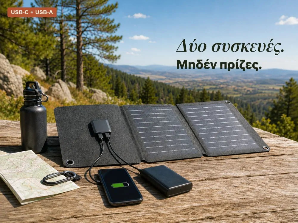 Swissten Folding Solar Panel 22W Monocrystalline 2-Port USB-C + USB-A IP67 – view 3