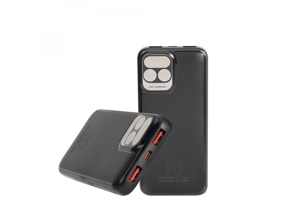 Rivacase VA2511 10000mAh Power Bank 20W USB-C PD QC3.0 with LCD Screen – Black – view 3