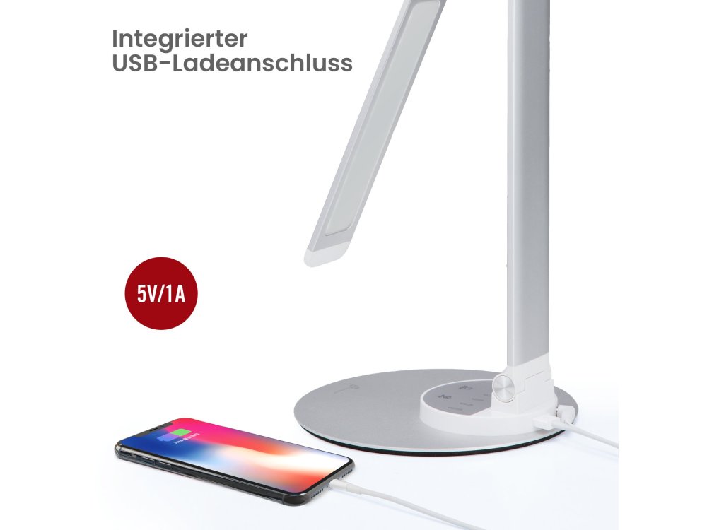 TaoTronics TT-DL22 LED Desk Lamp – Touch Control, USB Port, 3 Modes + 6 Brightness Levels, Aluminium, Iron Grey – view 3