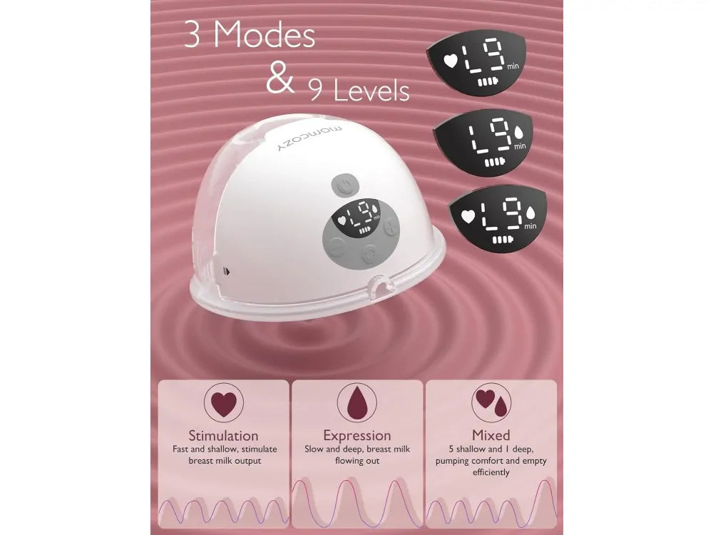 Momcozy M5 Hands-Free Electric Double Breast Pump – 3 Modes, 9 Levels, Quill Gray – view 4