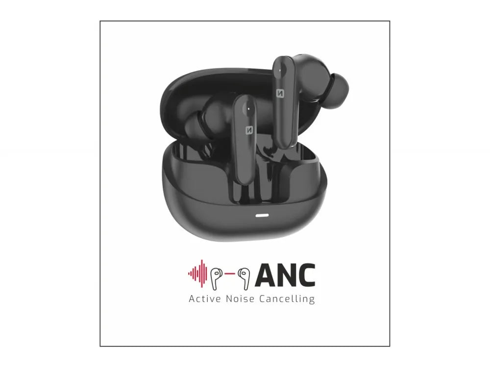 Swissten Focus In-ear Bluetooth 5.3 Earbuds with ANC – 28h, Charging Case, Black – view 4