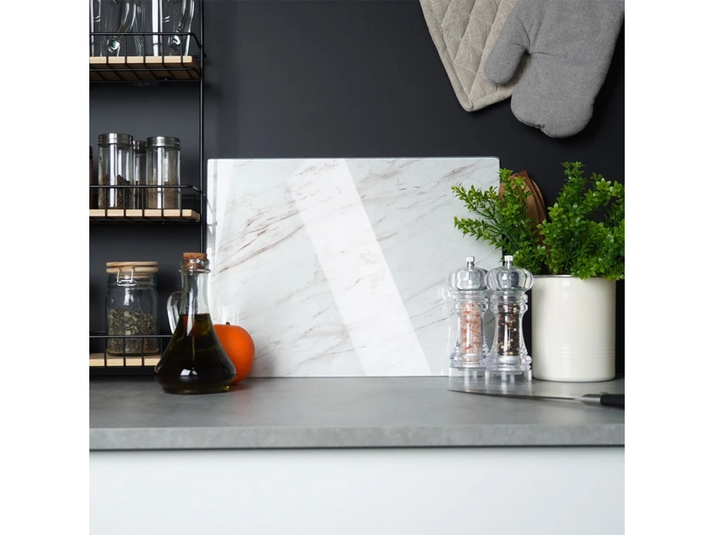 Vilde Chopping Board Tempered Glass 40×30cm – Marble White, Non-slip – view 4