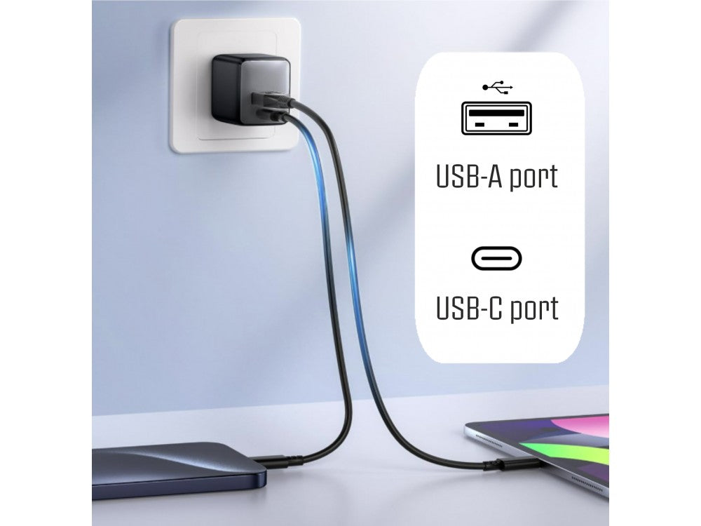 iPEAX GaN 2-Port USB-C Wall Charger 45W with PD, QC 3.0 & PPS – Black – view 4