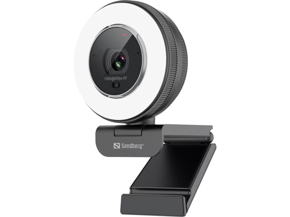 Sandberg Streamer Pro Elite 2K Webcam – LED Ring Light, Stereo Mic, ePTZ, Remote, White – view 4