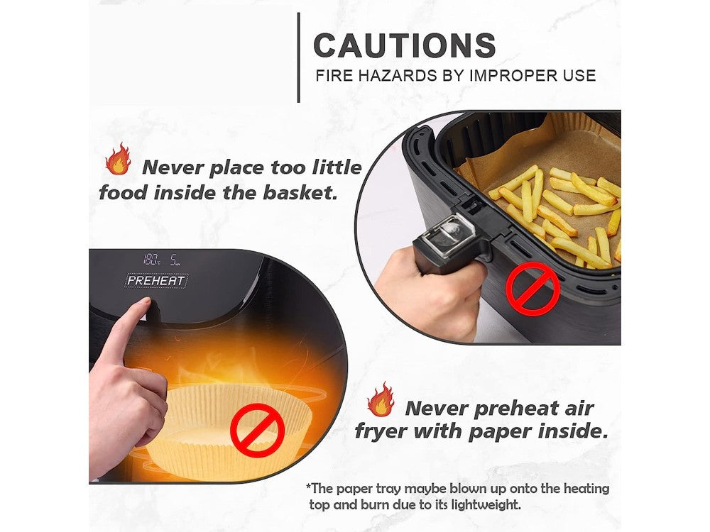 AJ Air Fryer Disposable Paper Liners 20cm Square – Non-Stick, 50-Pack – view 4
