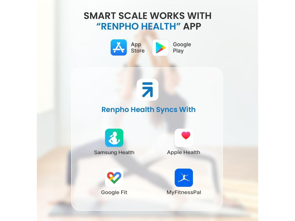 RENPHO Elis 1 Smart Scale – Body Fat / BMI, Bluetooth & WiFi, USB Rechargeable, Black – view 4