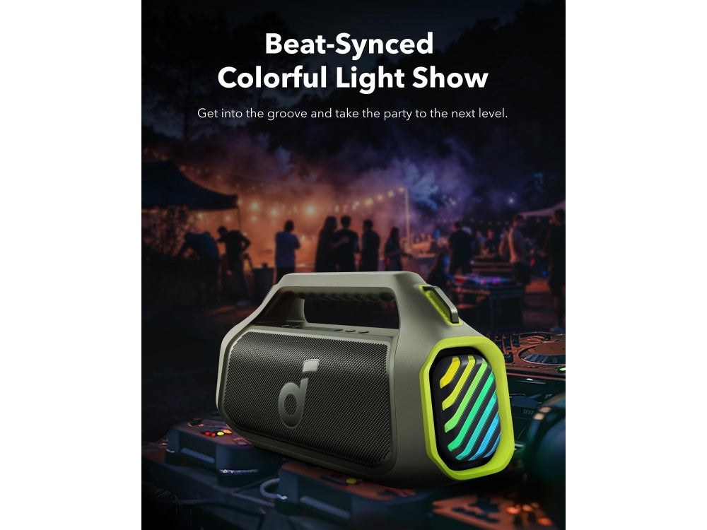 Anker Soundcore Boom 2 Plus Bluetooth Speaker 140W – IPX7, BassUp 2.0, RGB, 20h, Adventure Green – view 4
