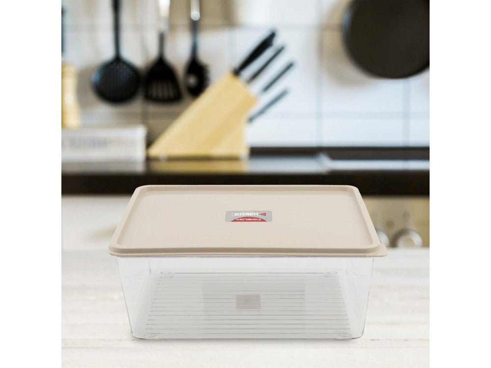 AJ Food Storage Container Set of 3 – 1.8L/3.2L/4.5L, Clear/Beige – view 4