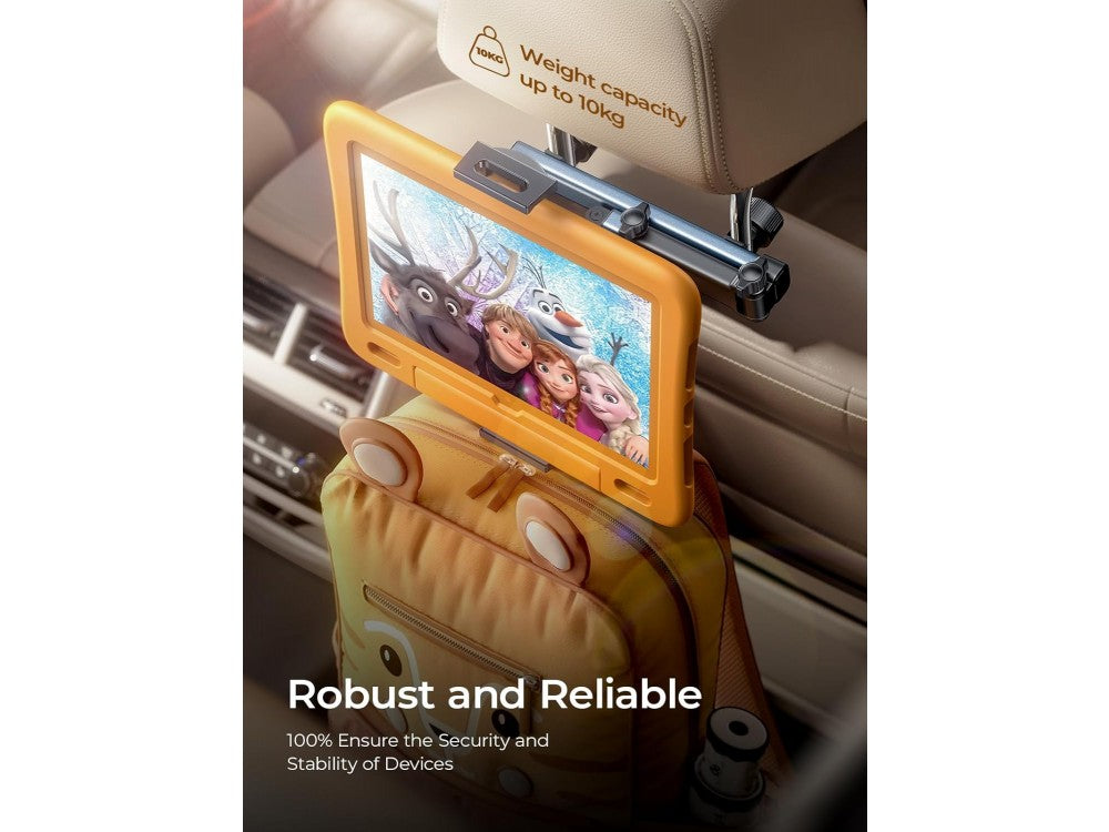 Lisen 2E547 Tablet & Phone Car Headrest Holder – 360° Rotation, Extendable Arm, Black – view 4
