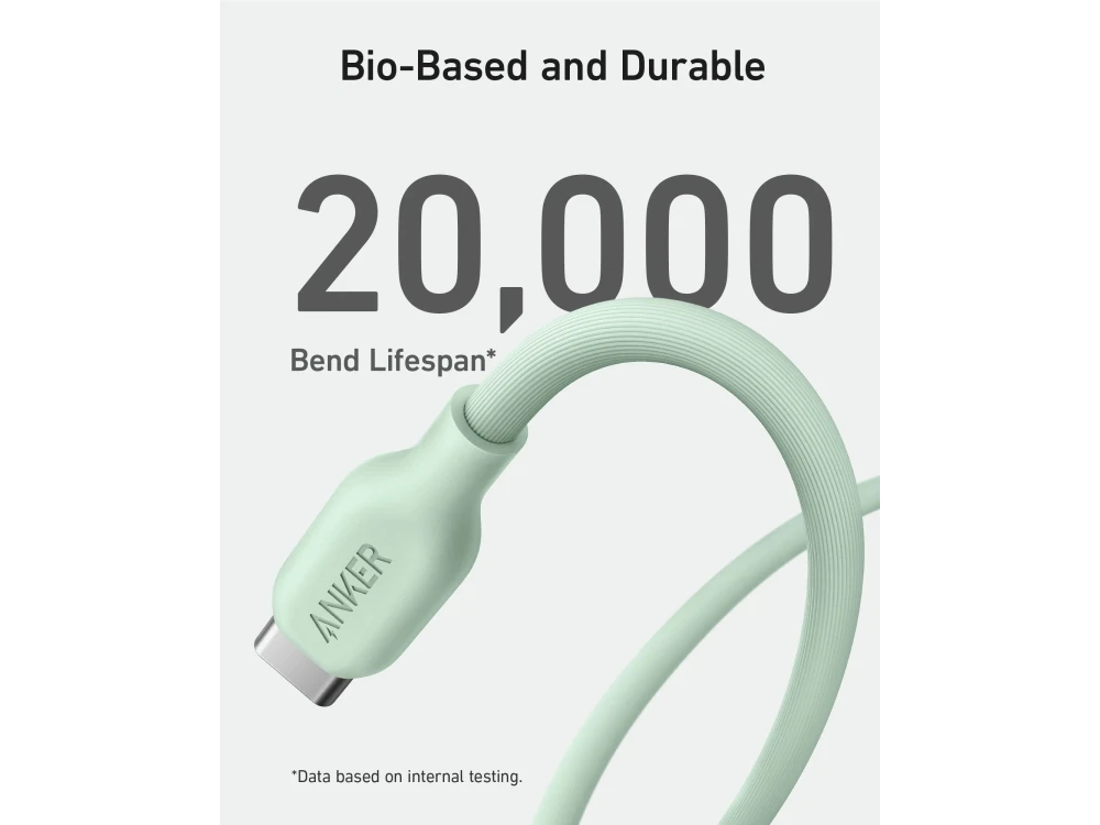 Anker 543 USB-C to USB-C Cable 0.9m USB-IF 100W Bio-Based, Natural Green – view 4