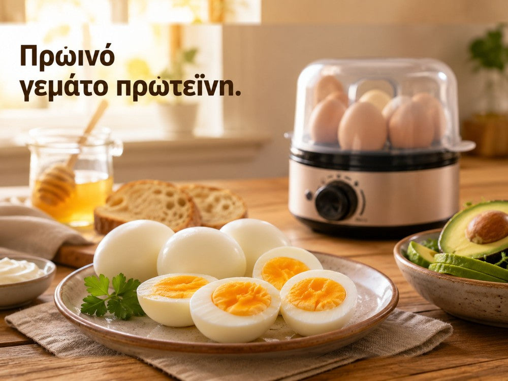 Emerio Electric Egg Boiler 7-Egg 400W BPA-Free – 3 Cooking Levels, Audible Alert, Gold Inox – view 5